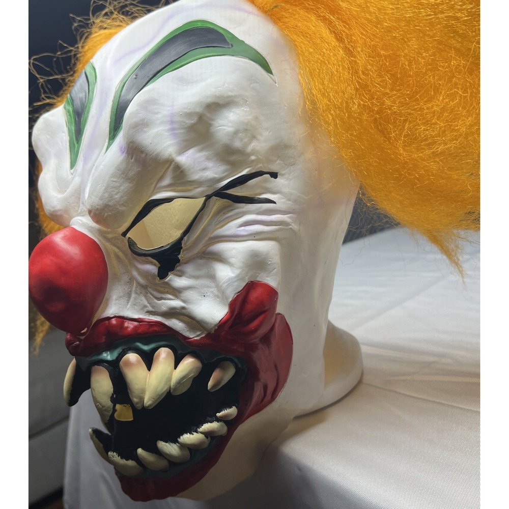 Spirit Halloween Evil Killer‎ Clown Latex Mask Orange Hair Adult Horror